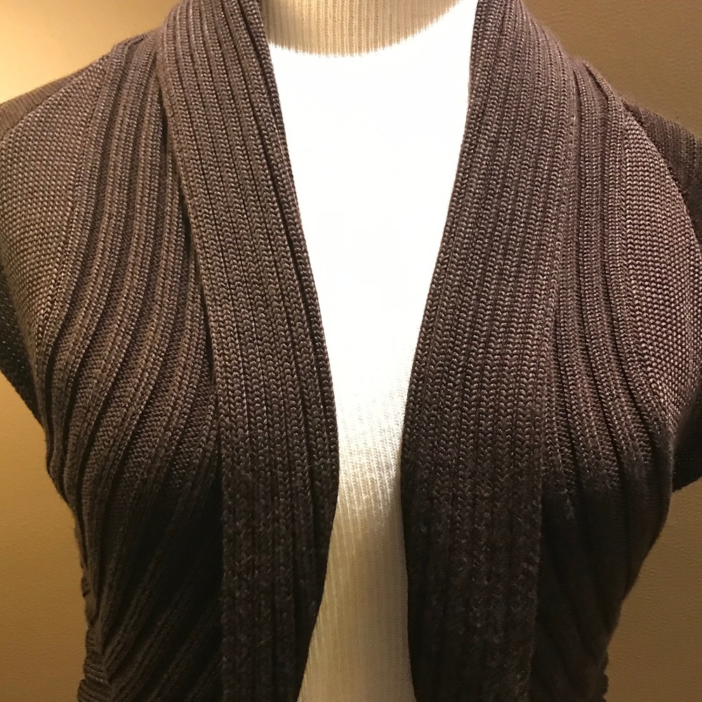 Peter Nygard Womens Cap Sleeve Bolero Sweater Top